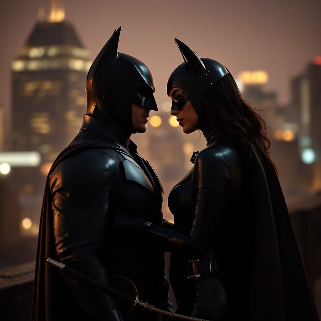 Batman and Catwoman's Intimate Gotham City Moment