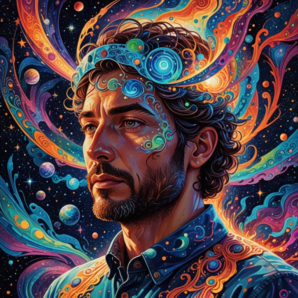 Surrealistic Cosmic Mindscapes in Vibrant Digital Art