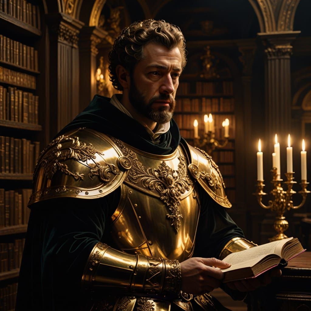 Baroque Portrait of Marcus Aurelius in Contemplation