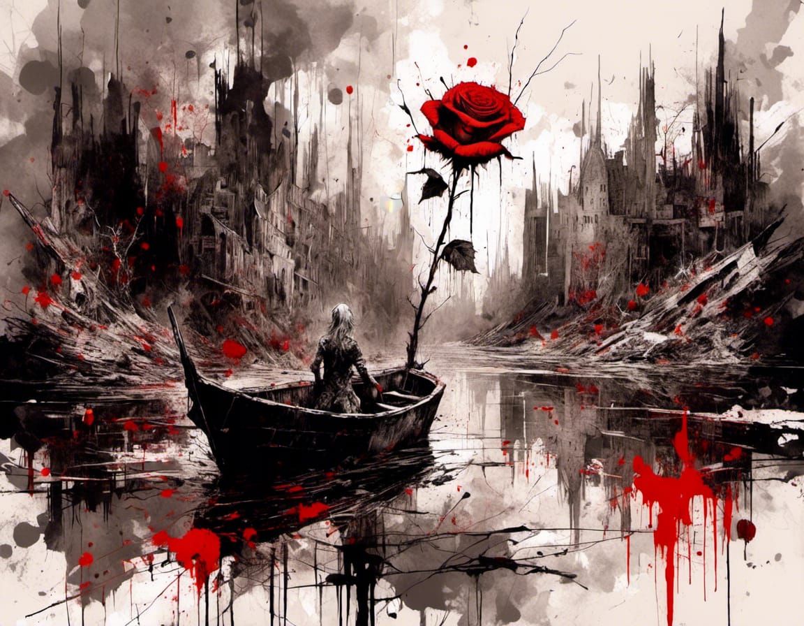 Rose in Boat on River of Blood