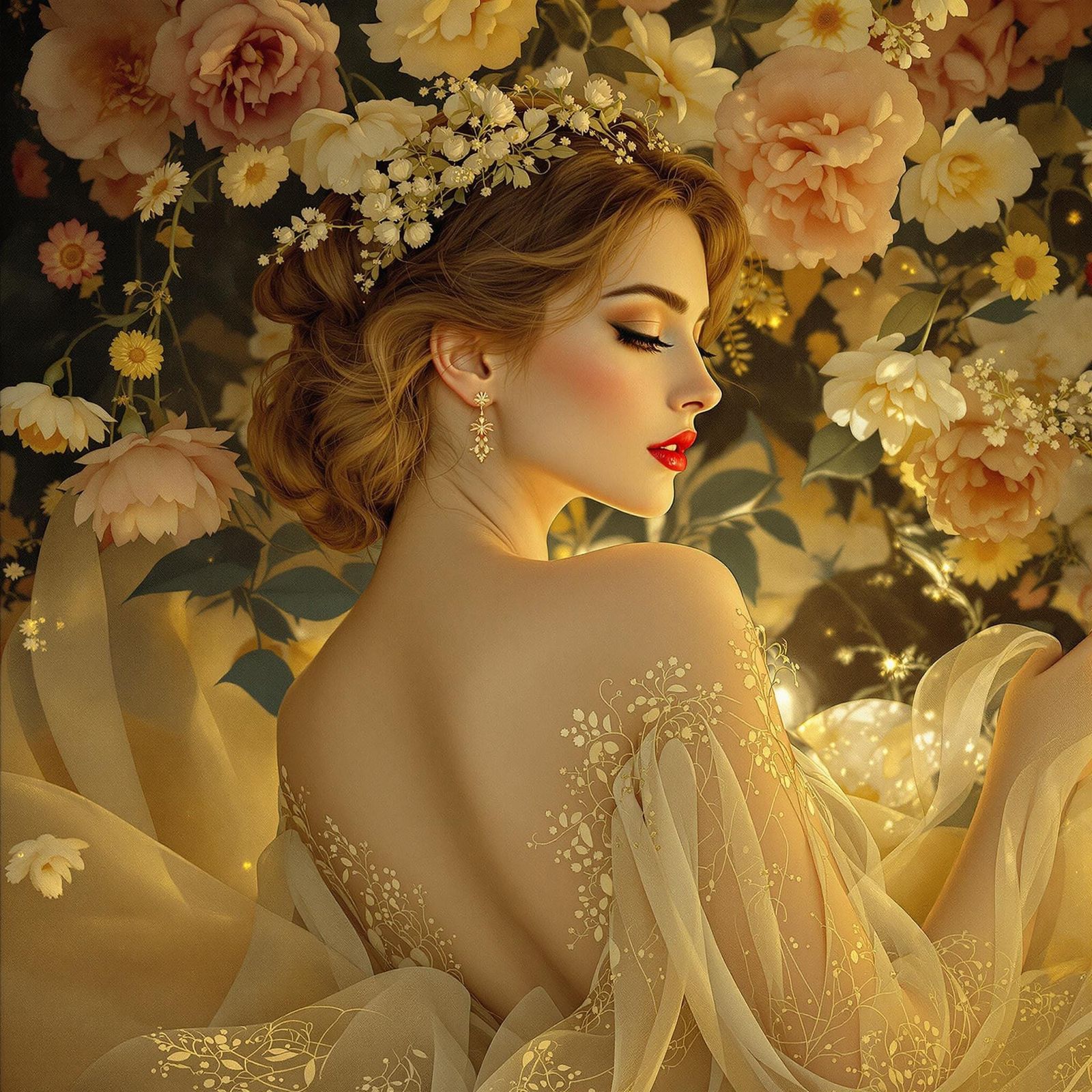 Ethereal Beauty in Art Nouveau Style