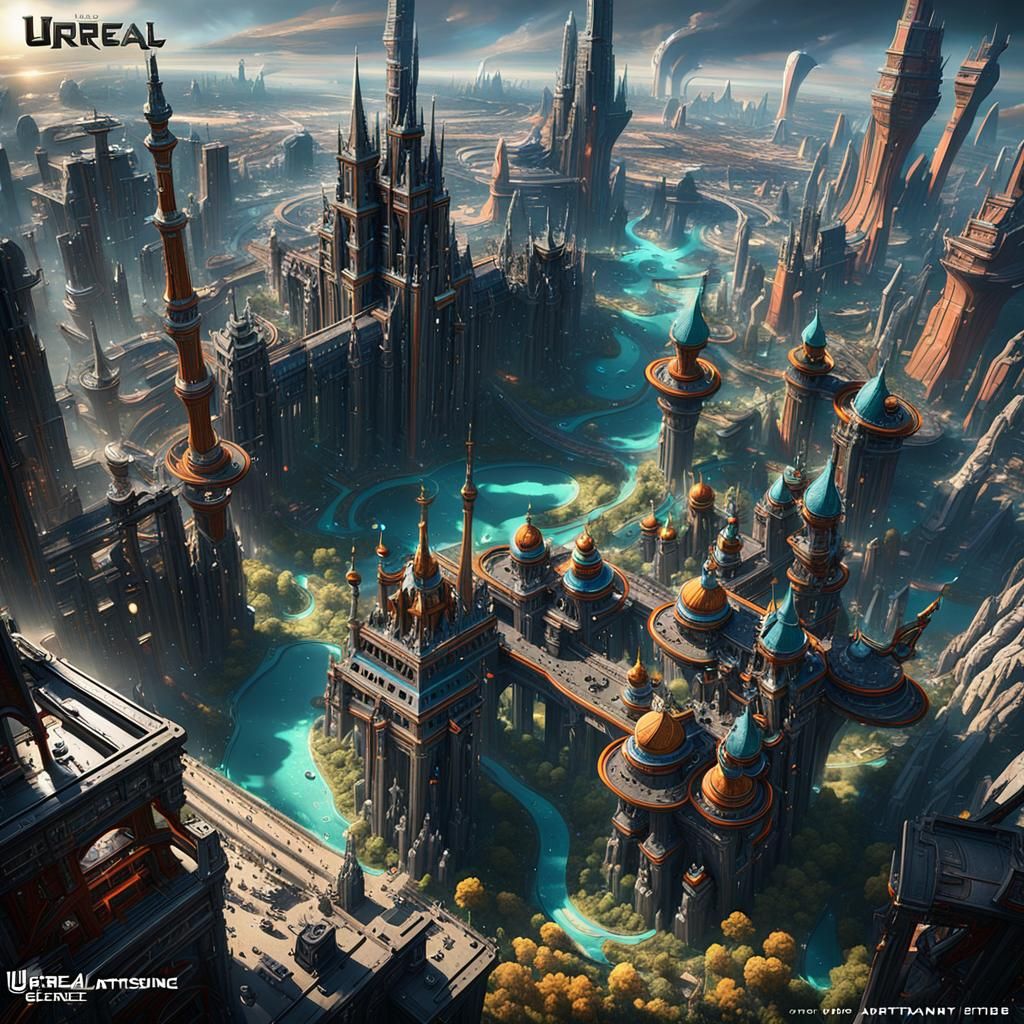 Futuristic Science Fiction City in Detailed Matte Painting