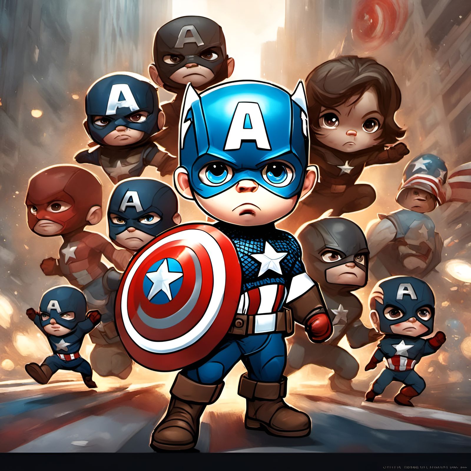 Chibi Captain America Toddler Superhero Squad
