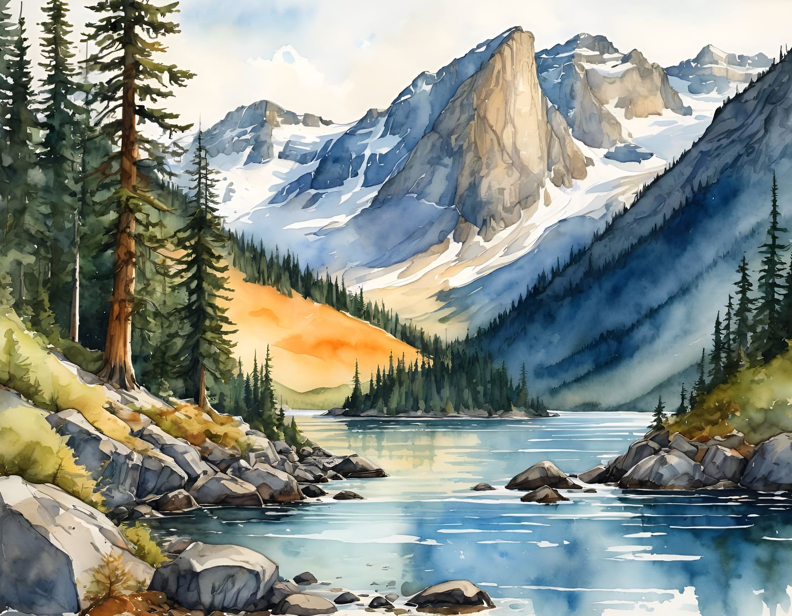 British Columbia Wonderland: Ink and Watercolor Sketch