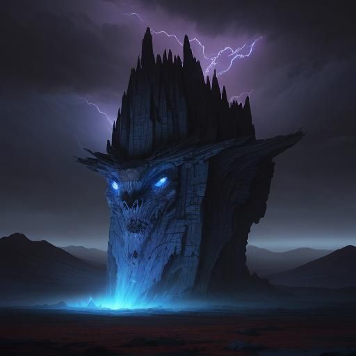 Alien Druid Summons Tempest on Mars: Fantasy Concept Art