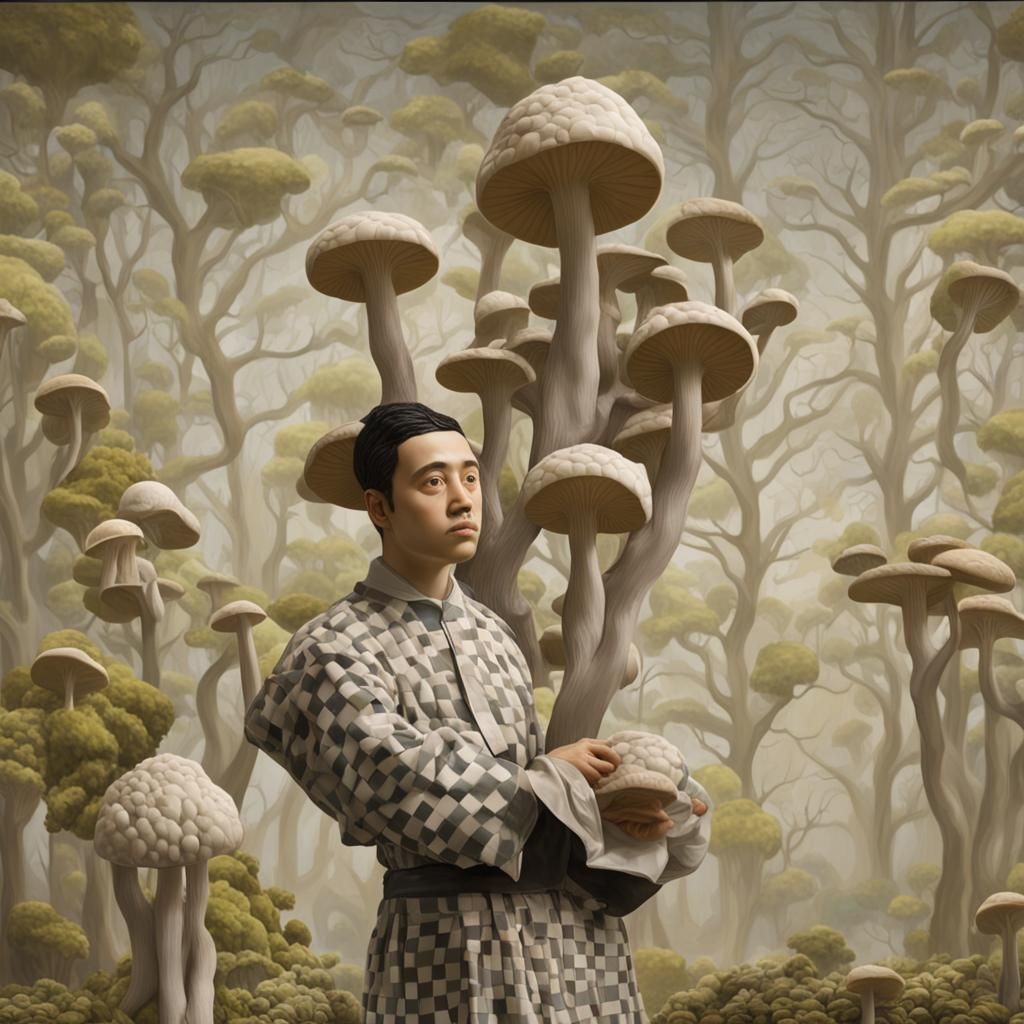 Mushroom Cultivation in Modern Art Museum
