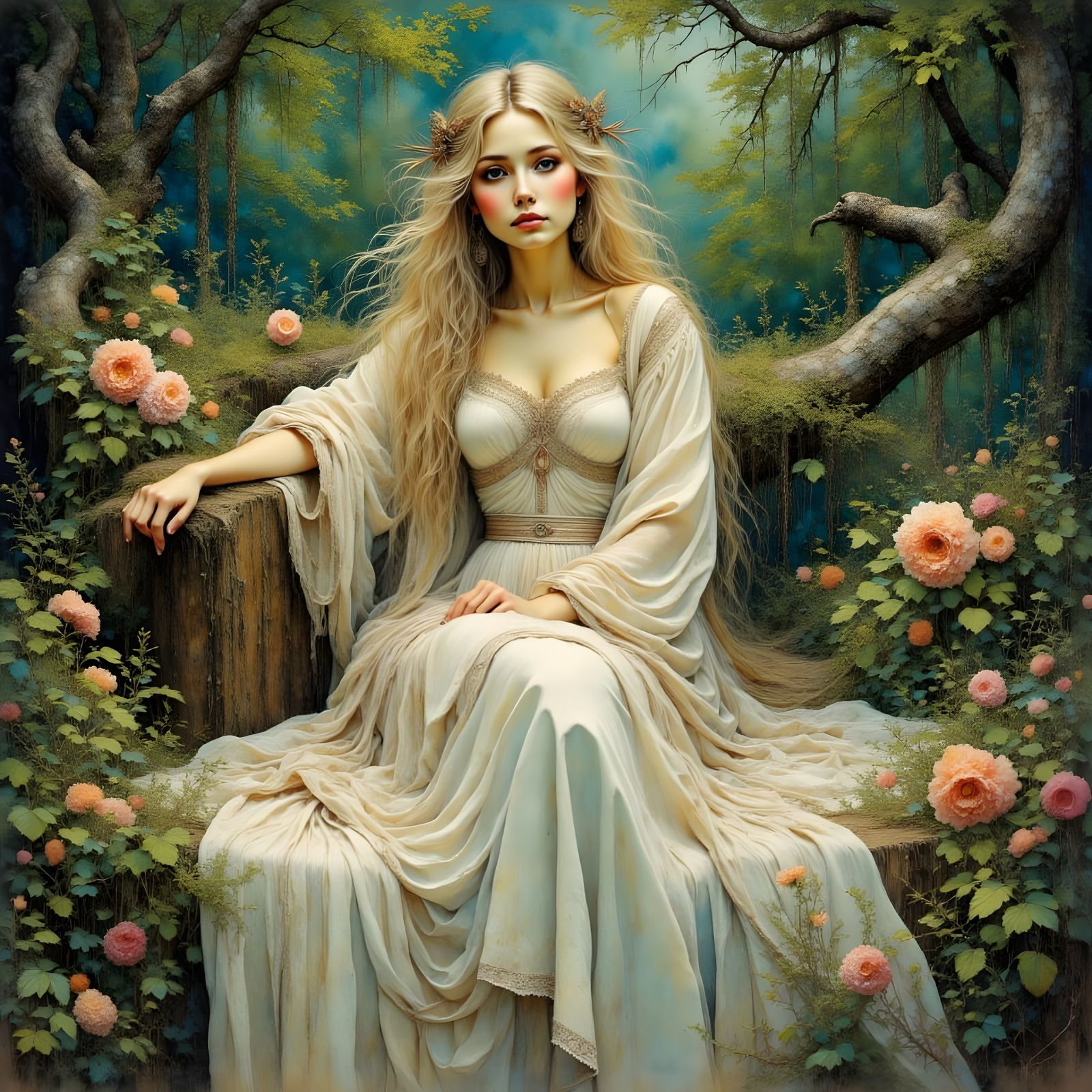 Dreamy Norse Goddess Reclining Portrait