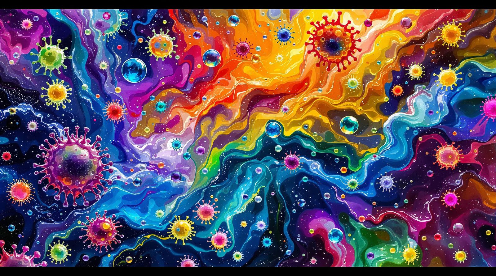 Vibrant Microscopic World: Viruses and Amoebas in Alcohol In...