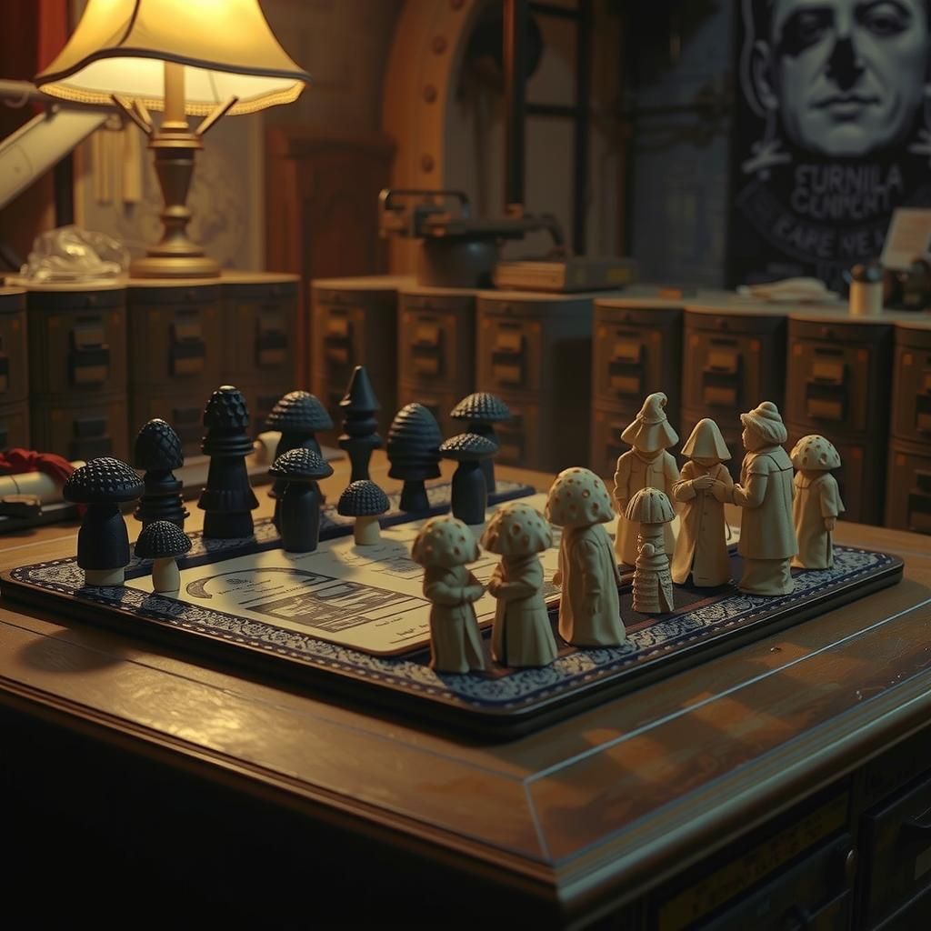 Dystopian Bureaucrats Counting Mushrooms in Soviet Linocut S...