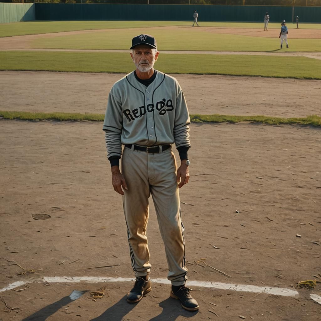 Baseball Player Portrait in Oil Painting Style