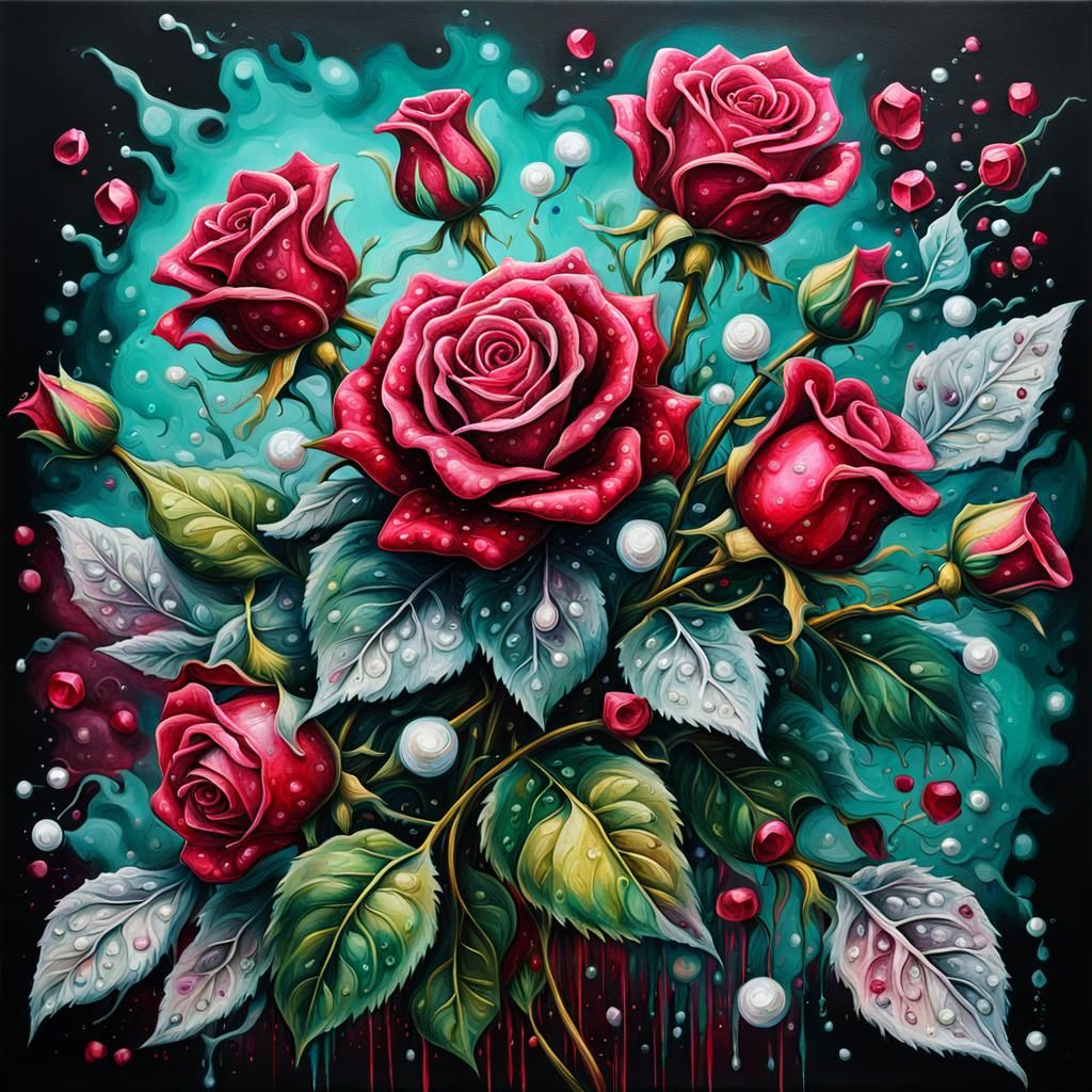 Baroque Jewel Bouquet in Polychromatic Spray Art