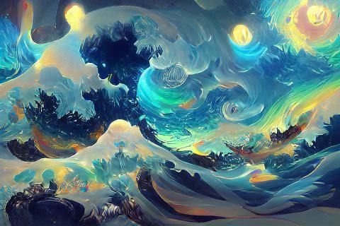 Stormy Seas with Luminescent Lights: Sci-Fi Fantasy
