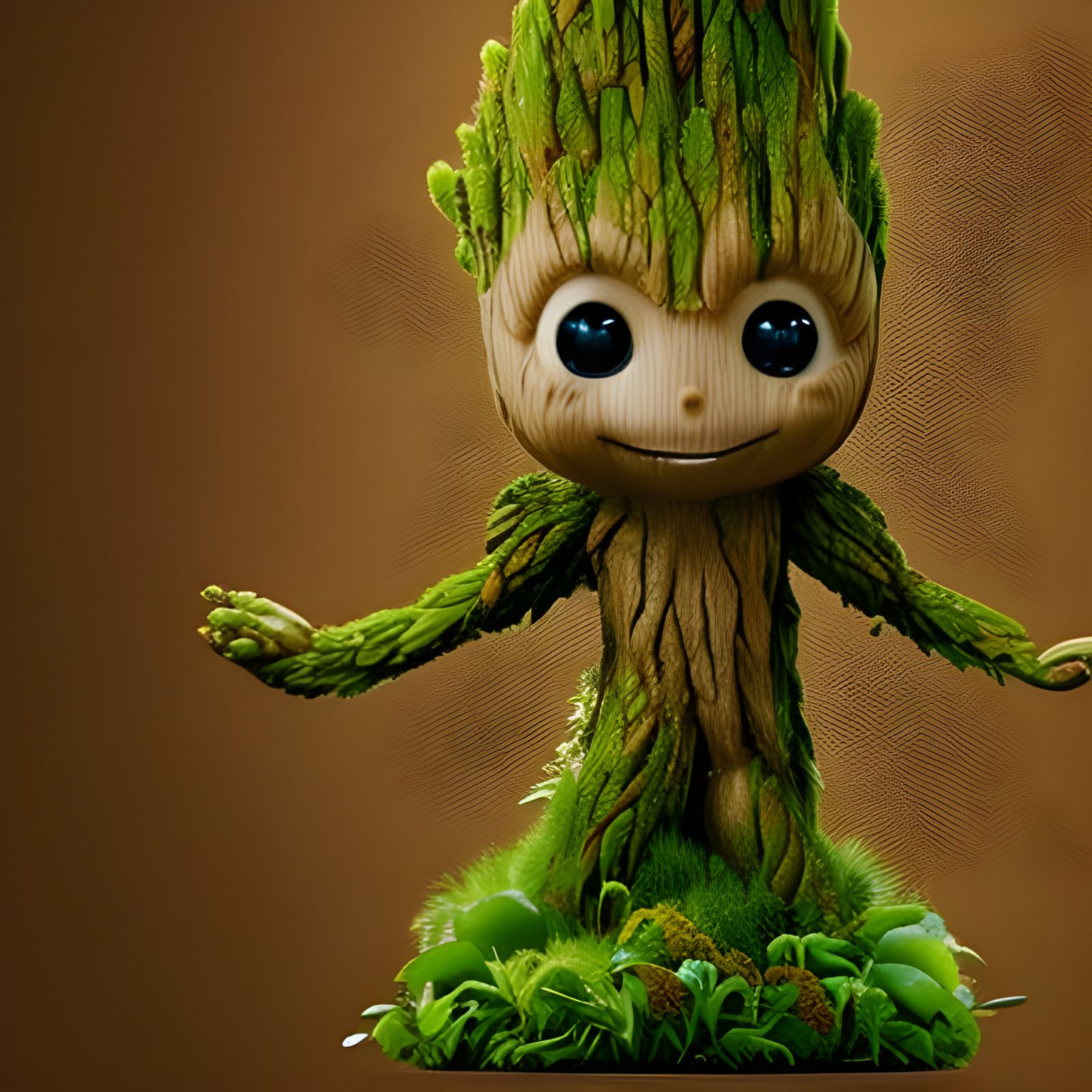 Whimsical Moss Burger Happy Meal with Chibi Groot