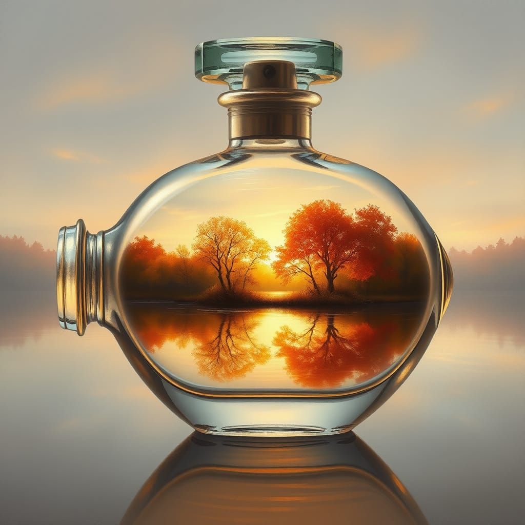 Whimsical Autumn Scene in Muted Earthy Tones