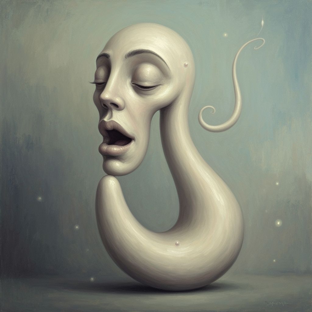 Surreal Oil Painting of a Colossal Sigh