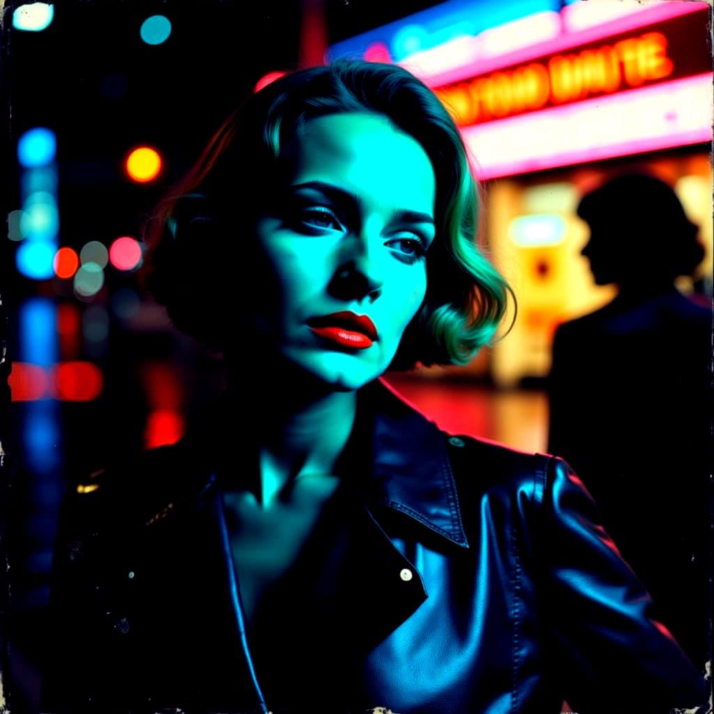 Synthwave Neon Nightlife in a Vibrant City Scene