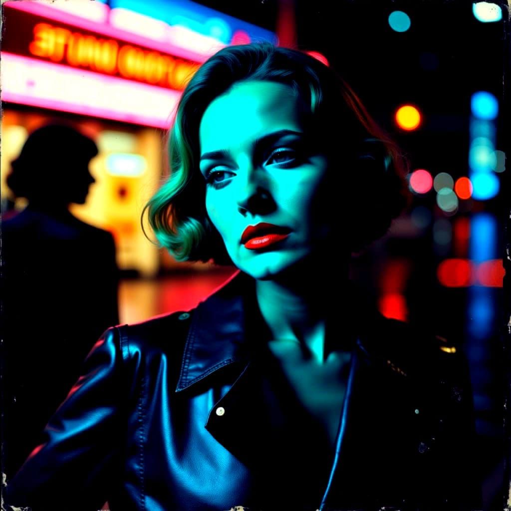 Synthwave Neon Nightlife in a Vibrant City Scene