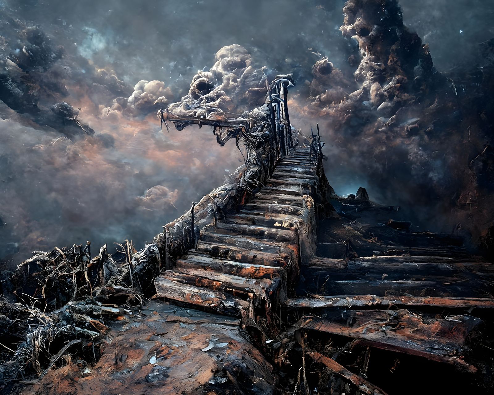 Creepy Stairway to Heaven Digital Painting