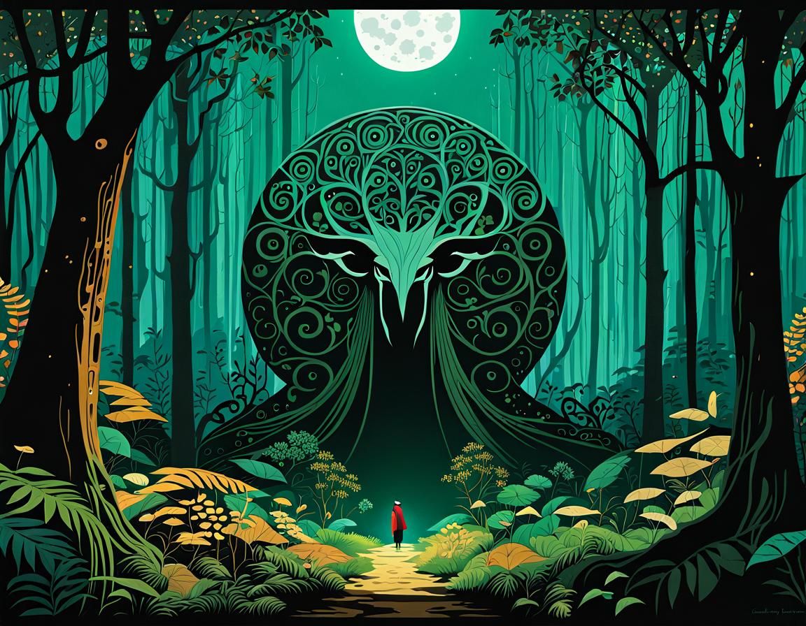 Ethereal Wilderness in Vibrant Patchwork Art