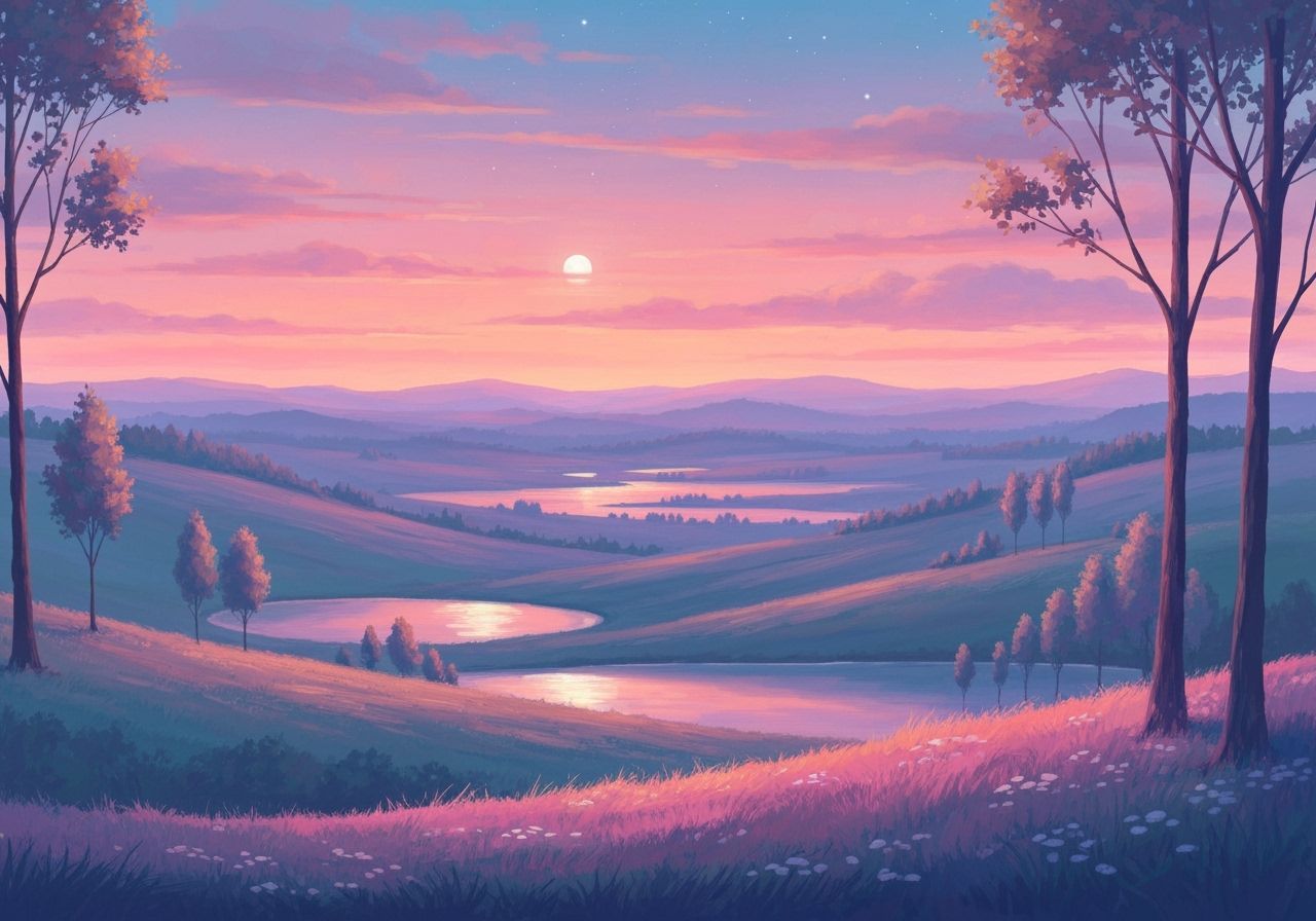 Twilight Dream Landscape in Ethereal Digital Art Style