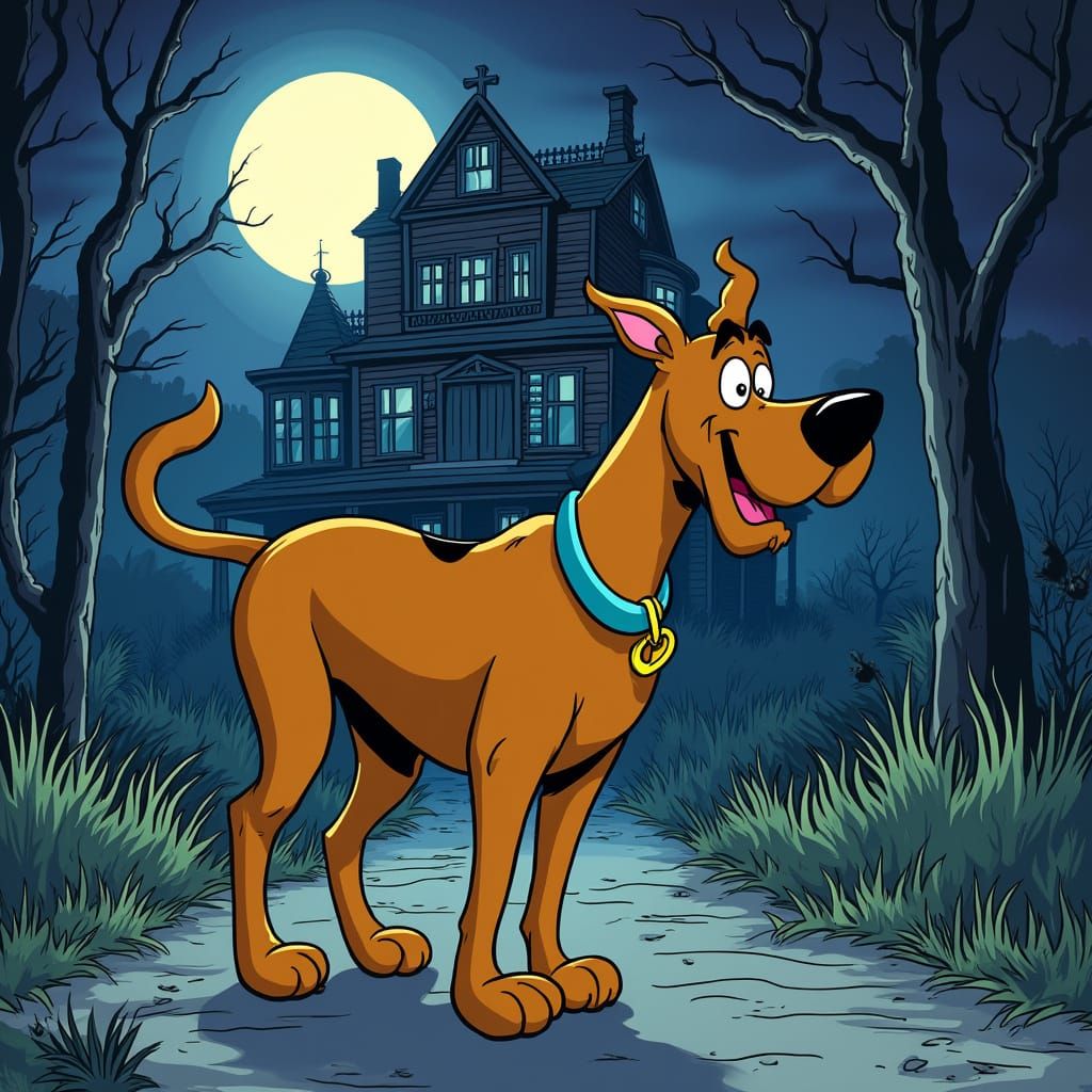 Scooby Doo Investigates a Haunted Mansion in Classic Cartoon...