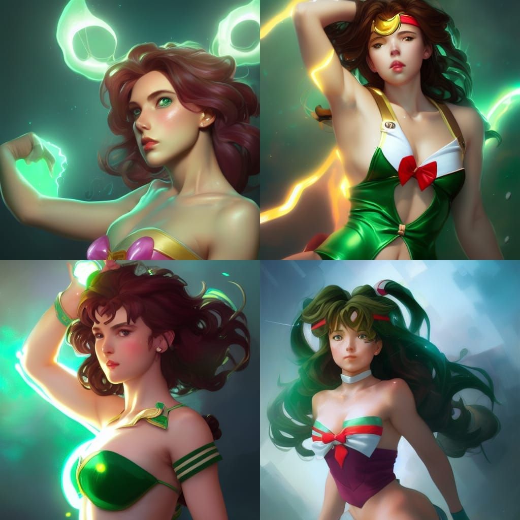 Sailor Jupiter Portrait in Hyperdetailed Art Style