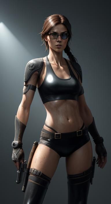 Fitness Model in Latex Bikini: Hyperdetailed Portrait