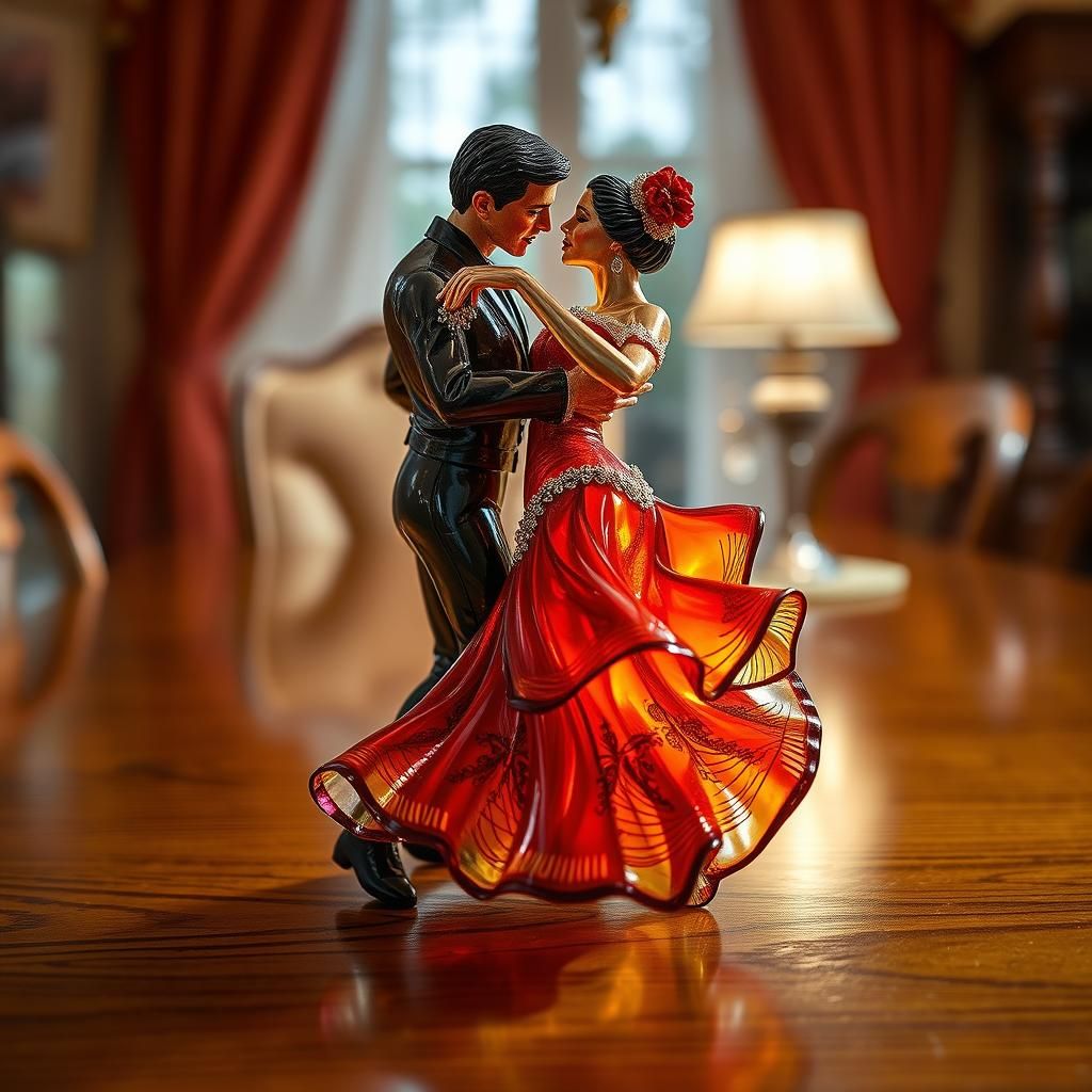Detailed Glass Figurines of Flamenco Dancers