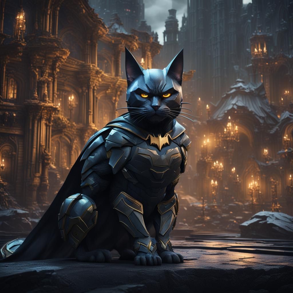 Catman: Detailed Matte Painting in Fantasy Style