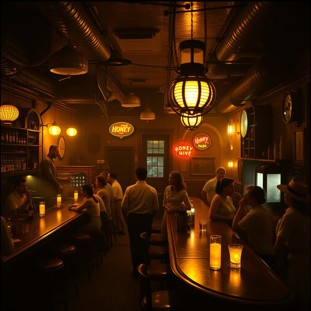 The Honey Hive: A Whimsical 1950s Fantasy Dive Bar