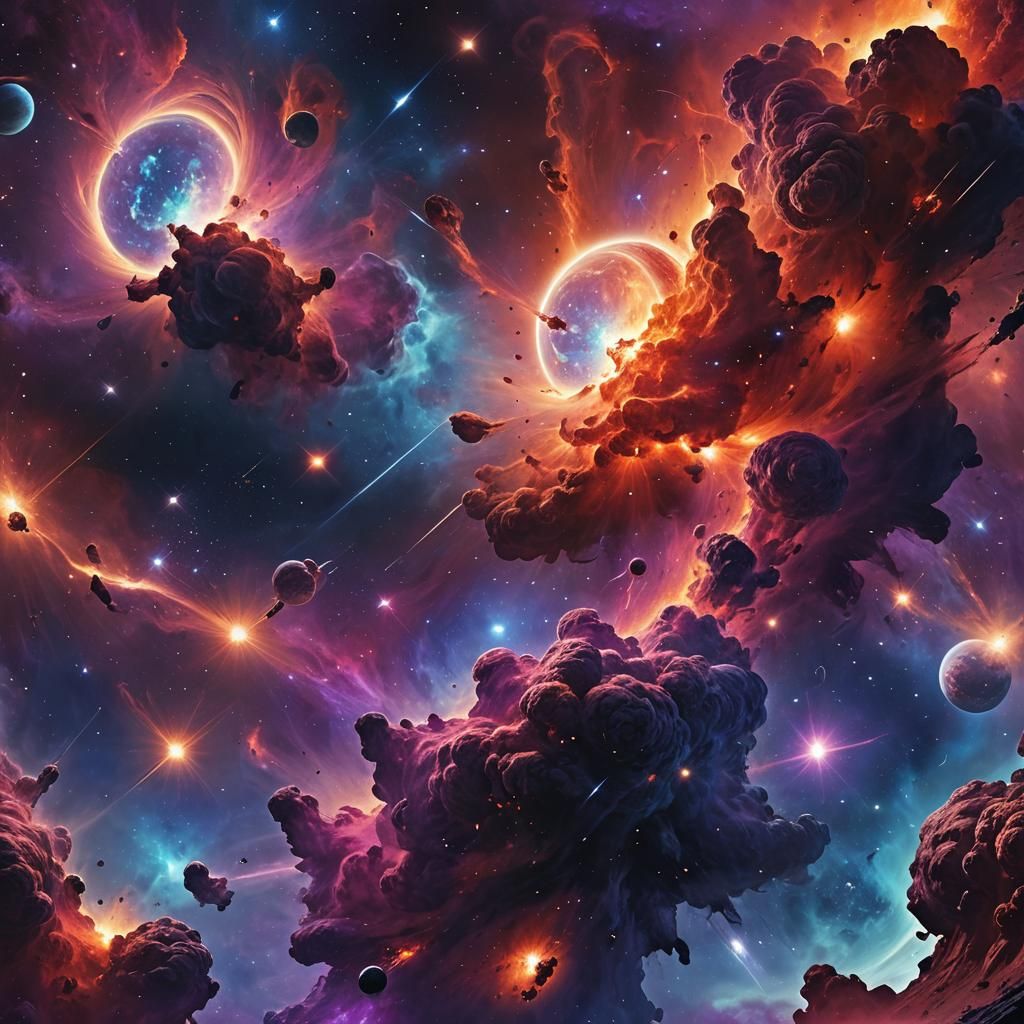 Apocalyptic Cosmic Nebula in Digital Matte Painting Style