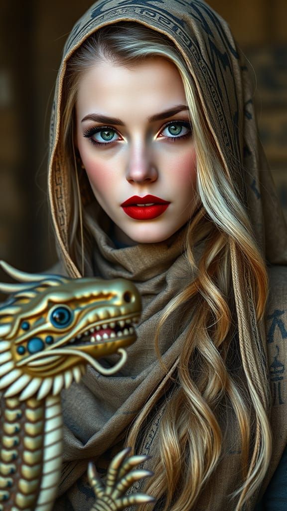 Blond dragon woman