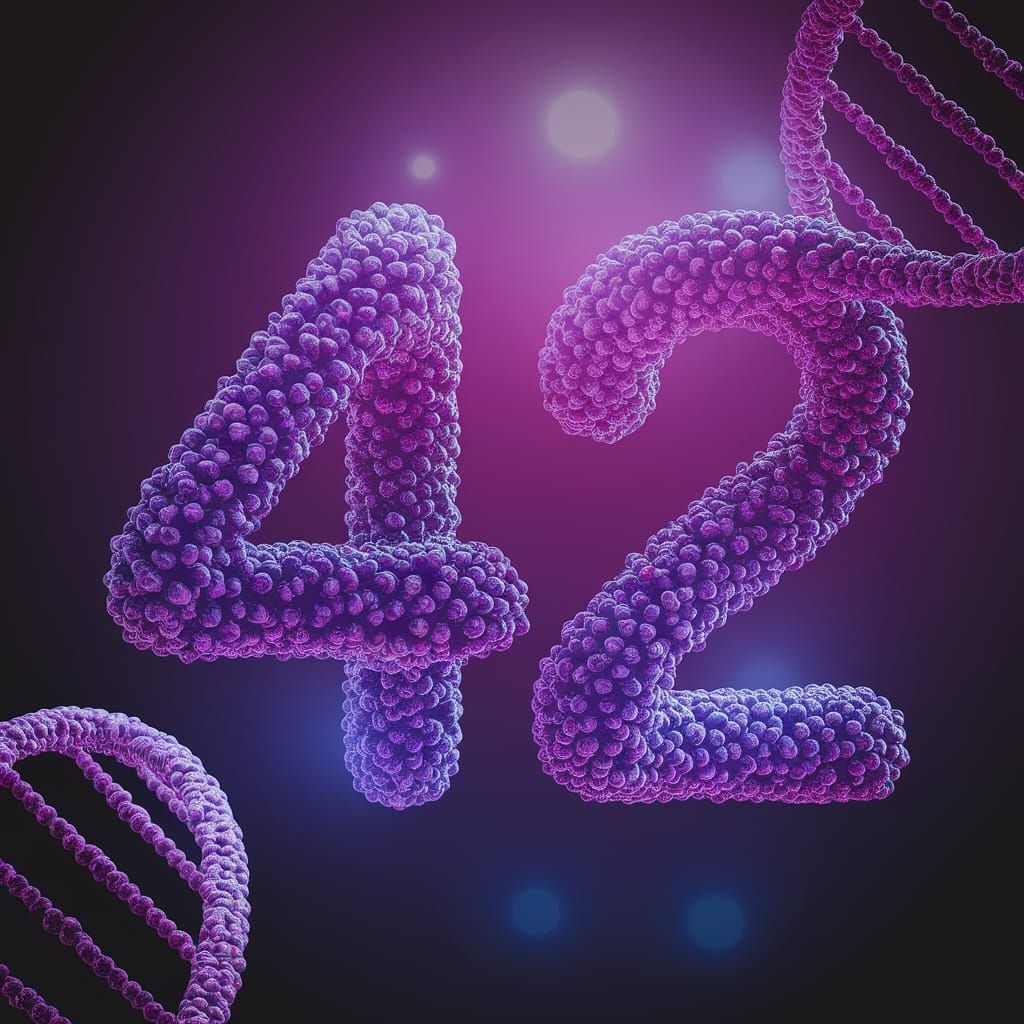 DNA Double Helix Number 42: Detailed Digital Art