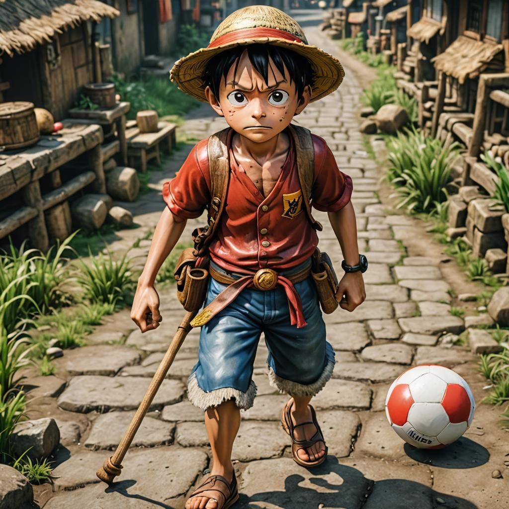 Gear five luffy villager Ultra realistic, hyper realistic, p...