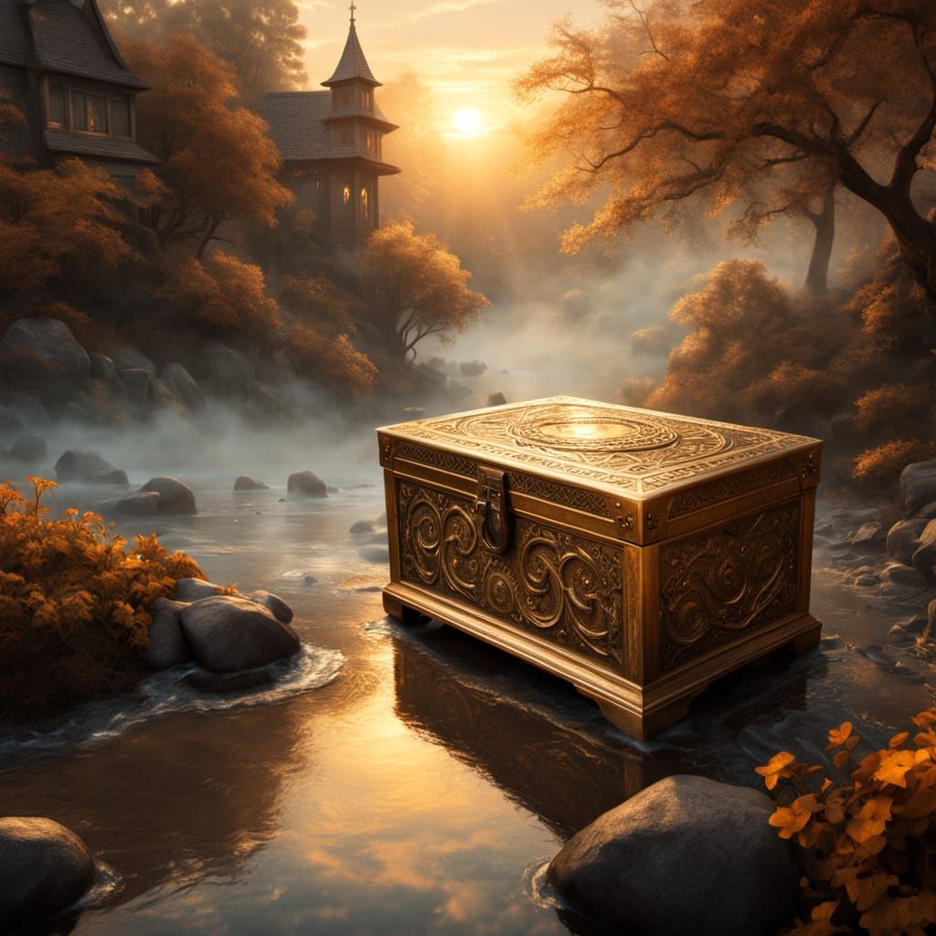 Gilded Orichalcum Coffer in Golden Light