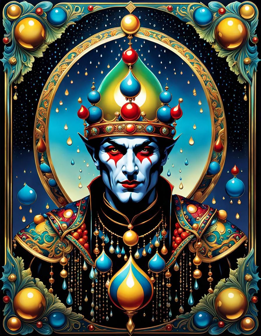 The Fool Tarot Card in Ornate Double Exposure