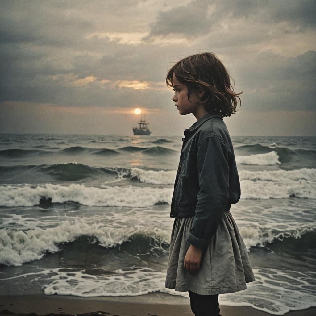 Surreal Distant Ship Matte Painting in 8K