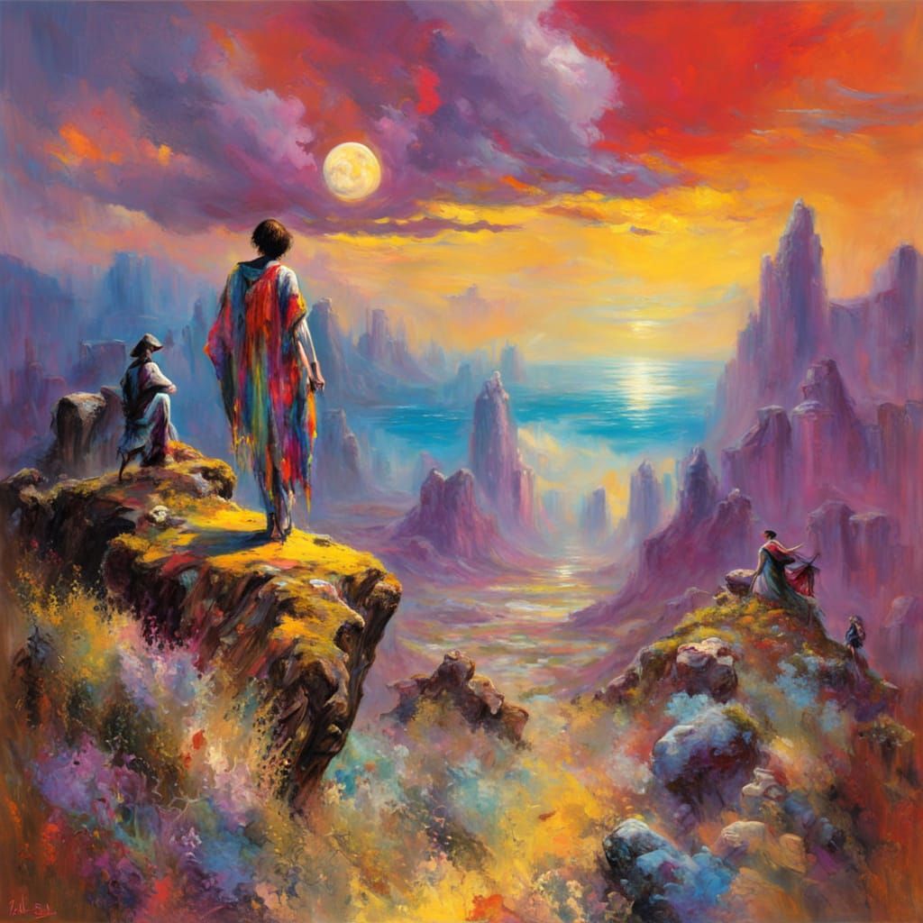 Vibrant Fantasy Realms in Psychedelic Art