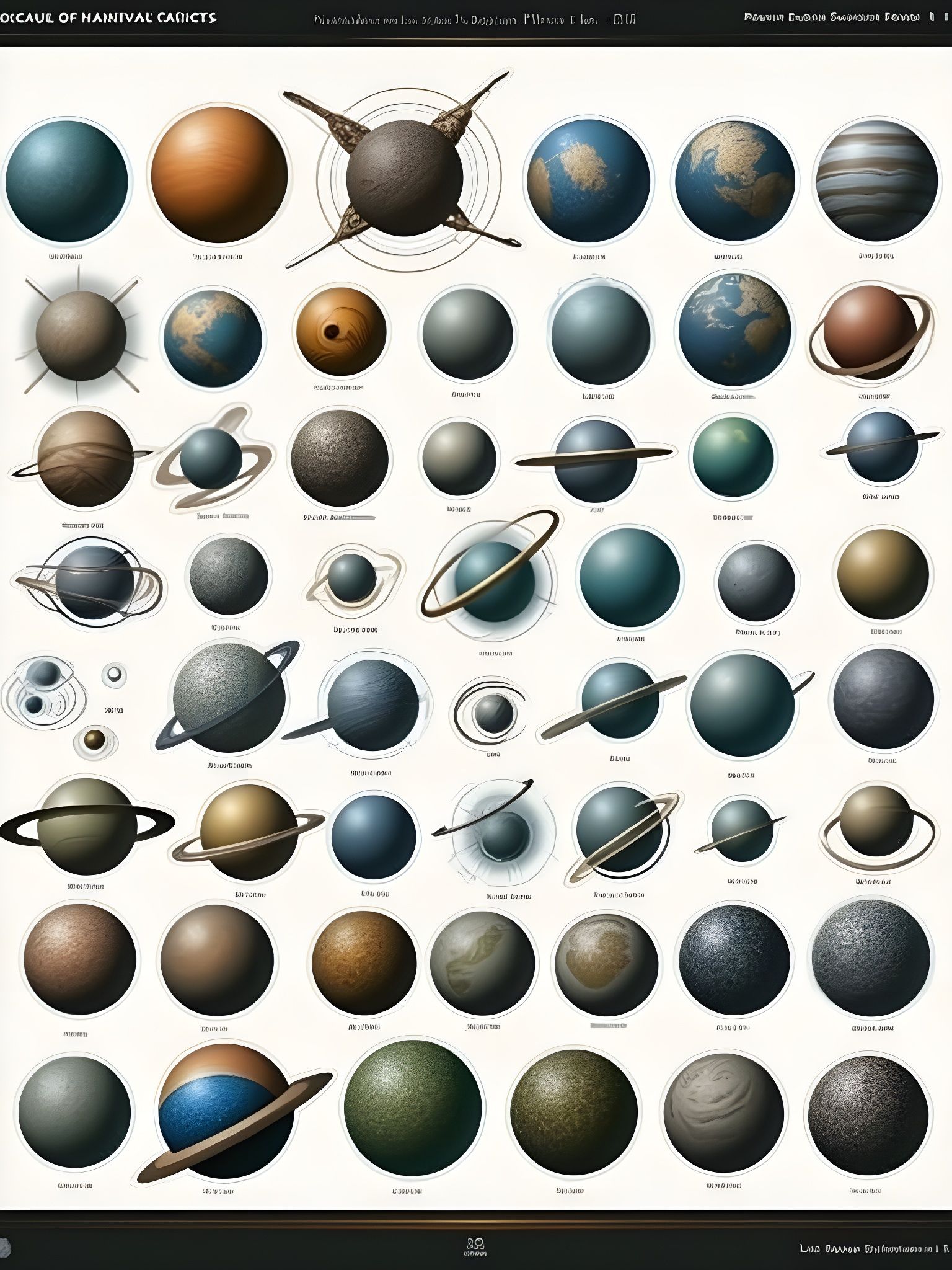 Fantastic Retro Sci-Fi Planets in Vibrant Fantasy Style