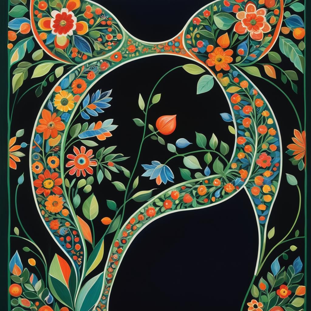 Polychromatic Folk Art with Geometric Shapes