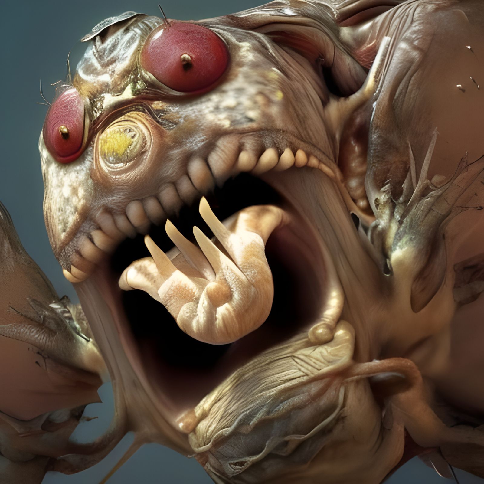 Ugly Creatures Portrait in Hyperdetailed Style