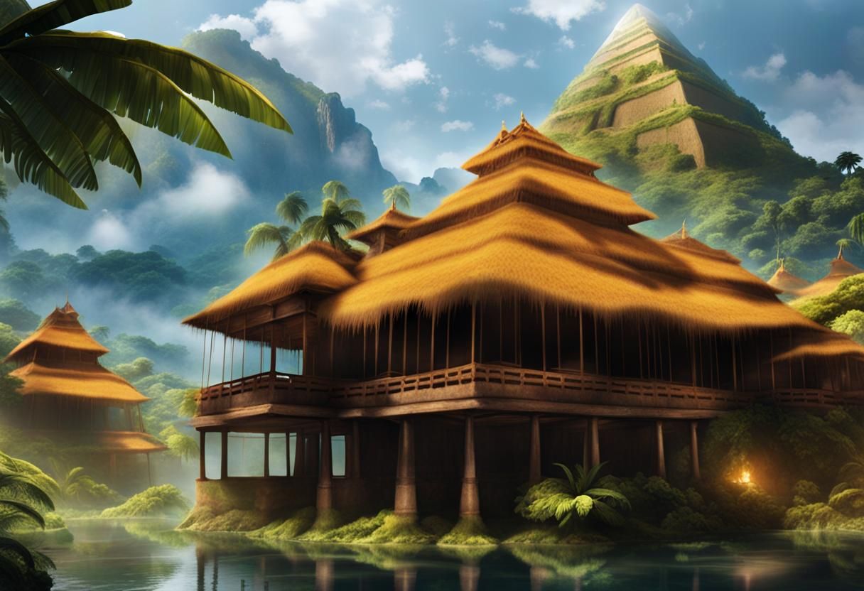 Mystical Philippine City on Stilts: Digital Artwork