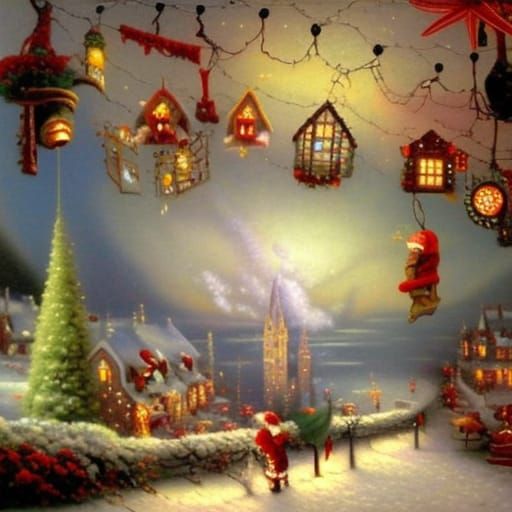 Surreal Santa's Workshop: Dali Meets Kinkade