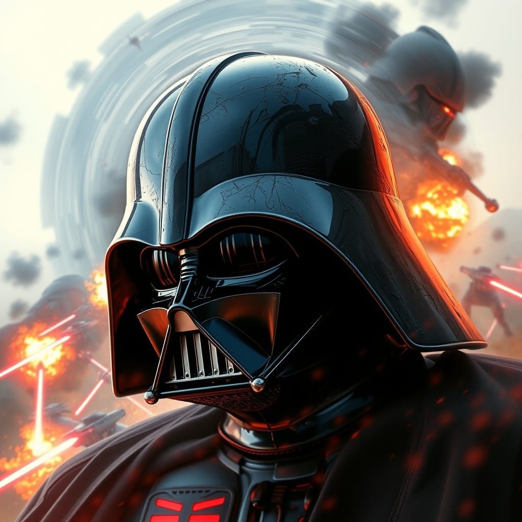 Darth Vader Helmet Double Exposure: Battle of Endor