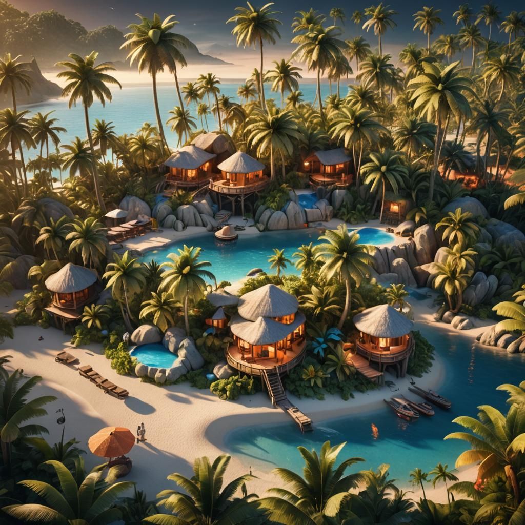 Miniature Island Resort: Fantasy Concept Art