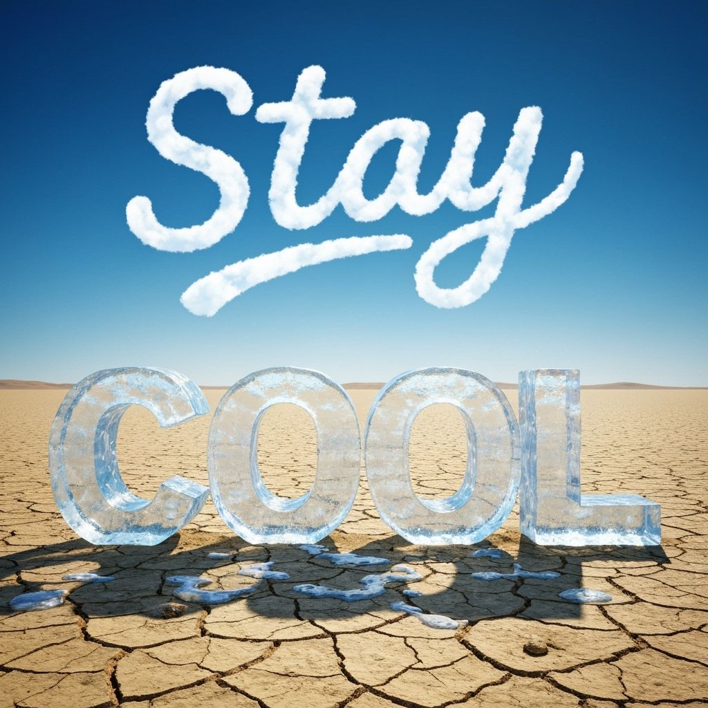 Melting Ice Letters Under Cloud Writing