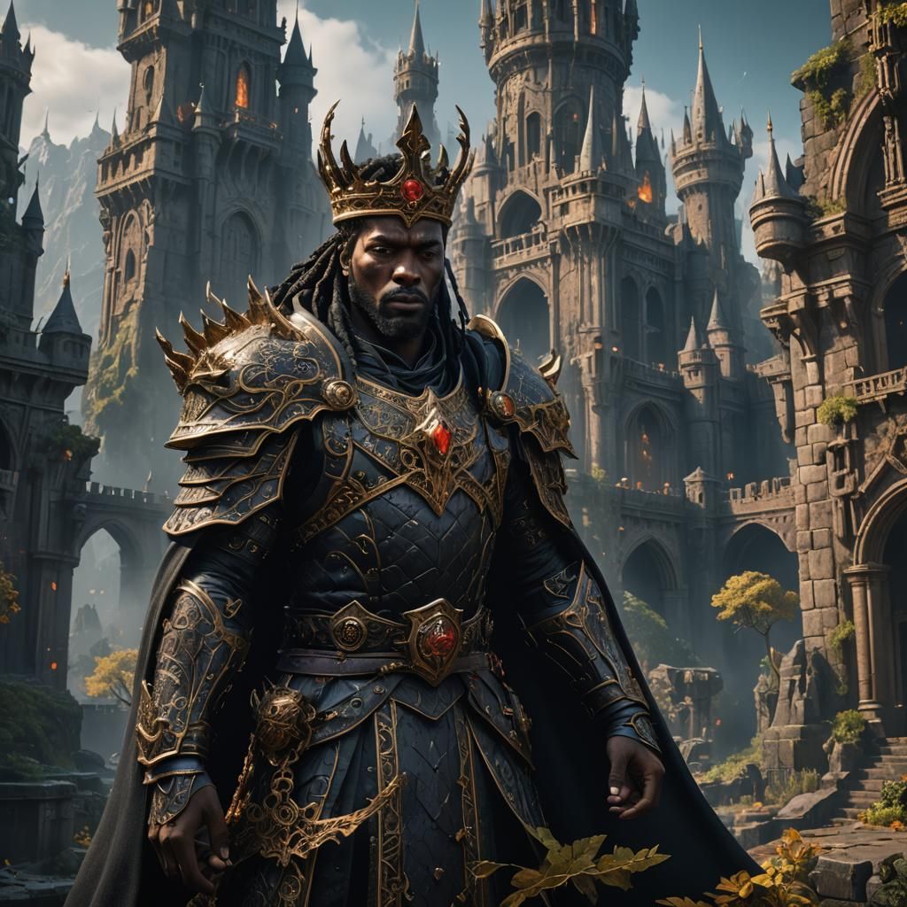 Fantastical Black King Matte Painting