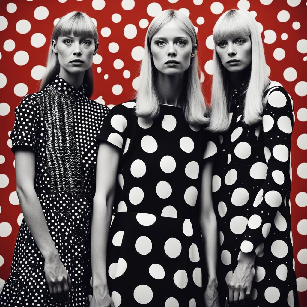 Finnish Models in Polka Dot Dresses, Kusama Style