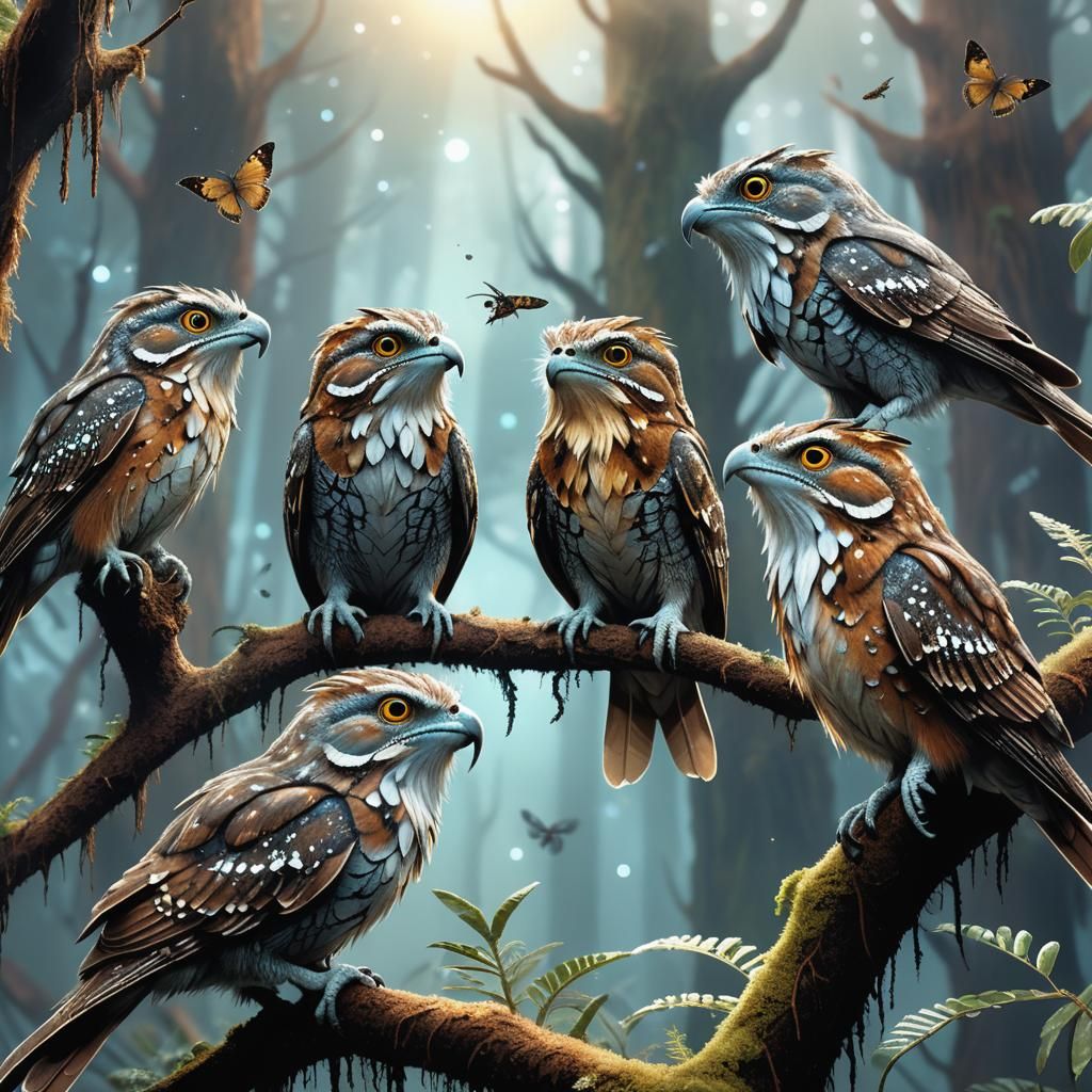 Alien Creatures in Exoplanet Forest: Scientific Illustration