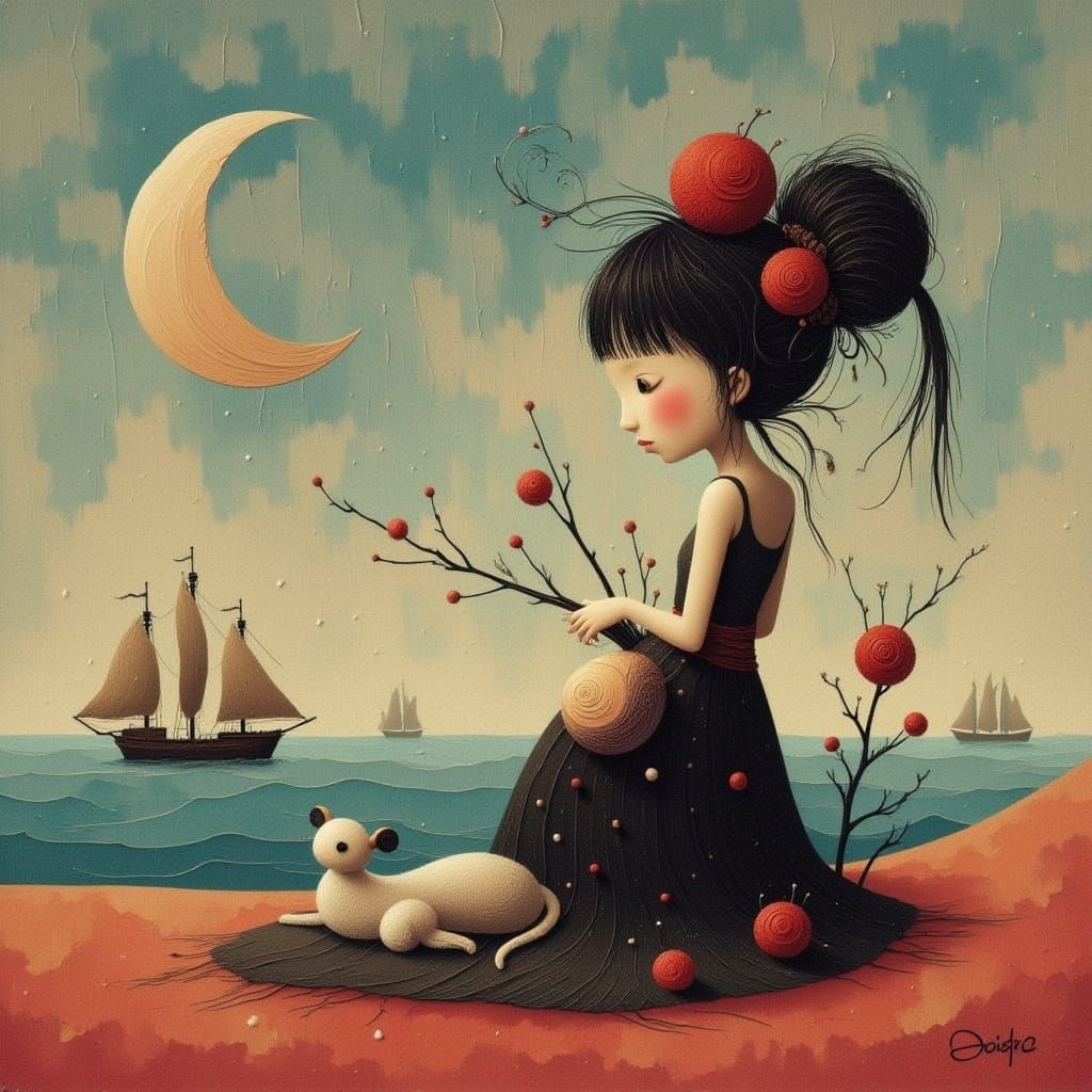 Ethereal Moonchild Portrait in Dreamlike Fantasy Style